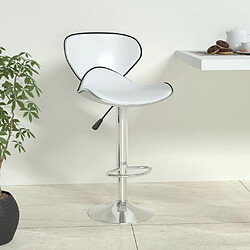 vidaXL Tabouret de bar Blanc Similicuir 