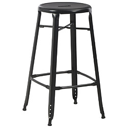 vidaXL Tabourets de bar lot de 2 noir acier