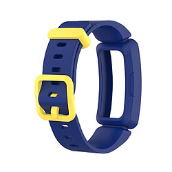 Avis Wewoo Bracelet pour montre connectée Fitbit Inspire HR / Ace 2 Silicone Smart Watch de remplacement bleu + boucle jaune