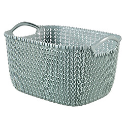 Curver Panier Rangement Rectangulaire Tricot - Bleu gris - 8 L