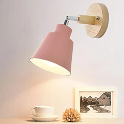 Avis Universal Intérieur nordique Lampe murale en bois côté lit 27 chambre couloir 47 lampes murales 4 couleurs avec fermeture éclair interrupteur libre pivotant (rose)