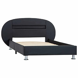 Avis Maison Chic Lit adulte - Cadre de lit avec LED,Structure du lit Contemporain Noir Similicuir 90x200 cm -MN18982