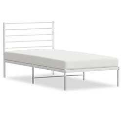 Maison Chic Lit adulte - Cadre de lit métal avec tête de lit,Structure du lit Contemporain pour chambre blanc 90x200 cm -MN97679