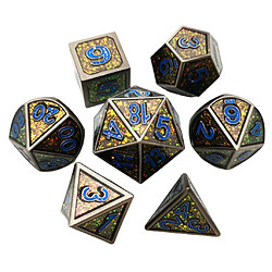 7 Pièces Métal Multi Côté Dés D4 D6 D8 D10 D12 D20 Jeu De Matrices A