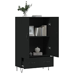 Avis vidaXL Buffet haut noir 69,5x31x115 cm bois d'ingénierie