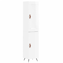 Maison Chic Buffet,Meuble de Rangement,commode pour salon,Cuisine Blanc brillant 34,5x34x180 cm Bois d'ingénierie -MN53253