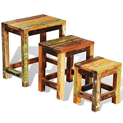 Acheter vidaXL Table gigogne 3 pcs vintage Bois de récupération