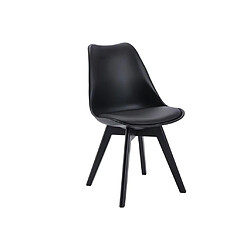 Avis Vente-Unique Lot de 6 chaises JODY - Polypropylène et Hêtre - Noir et pieds noir