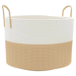 vidaXL Panier de rangement beige et blanc Ø51x33 cm coton