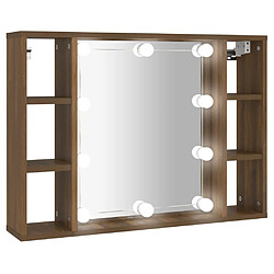 vidaXL Armoire à miroir avec LED Chêne marron 76x15x55 cm