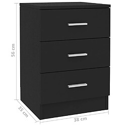 vidaXL Table de chevet Noir 38 x 35 x 56 cm Bois d'ingénierie pas cher