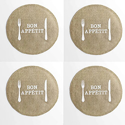 Ac-Deco Lot de 4 sets de table en jute - D 38 cm - Appetito