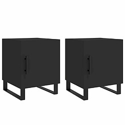 Maison Chic Lot de 2 Tables de chevet - Tables de Nuit noir 40x40x50 cm bois d’ingénierie