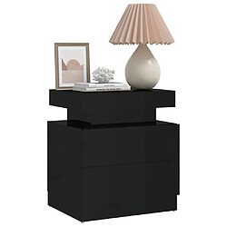 Avis Maison Chic Table de chevet - Table de Nuit Noir brillant 45x35x52 cm Aggloméré