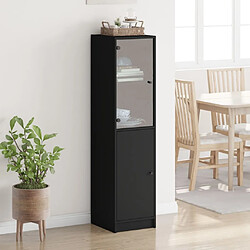 Avis Maison Chic Commode Buffet - Meuble de rangement avec porte en verre noir 35x37x142 cm -GKD43302