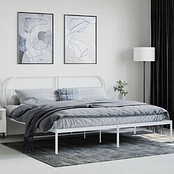 Avis Maison Chic Lit adulte - Cadre de lit métal avec tête de lit,Structure du lit Contemporain pour chambre blanc 200x200 cm -MN43068