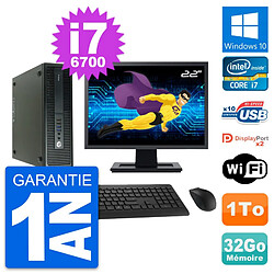 PC HP 600 G2 SFF Ecran 22" Intel i7-6700 RAM 32Go Disque Dur 1To Windows 10 Wifi - Occasion