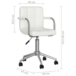 vidaXL Chaise pivotante de salle à manger Blanc Similicuir pas cher