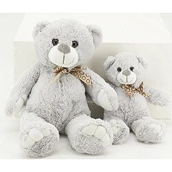 Aubry Gaspard Peluche ours en acrylique gris 30 cm.