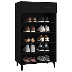 Acheter Maison Chic Armoire à Chaussures Noir,Meuble de Rangement à Chaussures 60x35x105 cm Bois d'ingénierie -MN87858