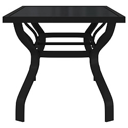 Avis vidaXL Table de jardin Noir 180x80x70 cm Acier et verre