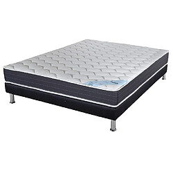 Ebac Matelas ressort + Sommier SR9 Deco 140x190 Rubis - Hauteur 21 cm - Soutien très ferme 