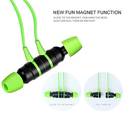 Wewoo Ecouteurs Casque de jeu 3,5 mm avec microphone Stéréo magnétique câblé dans l'oreille micro (vert)