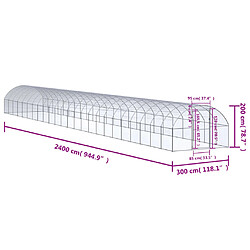 vidaXL Poulailler d'extérieur 3x24x2 m Acier galvanisé pas cher