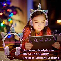 Universal Bonne licorne, écouteurs câblés, filles, musique, stéréo, ordinateurs, téléphones, gamers, écouteurs. pas cher