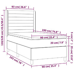 Avis Maison Chic Lit adulte- Lit + matelas + LED,Sommier à lattes de lit matelas et LED Bleu 90x190 cm Tissu -GKD17666