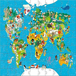 HABA Puzzle de 100 piAces avec carte du monde