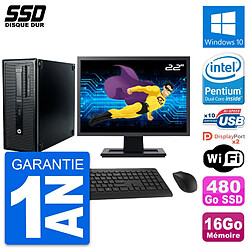 PC Tour HP ProDesk 600 G1 Ecran 22" G3220 RAM 16Go SSD 480Go Windows 10 Wifi - Occasion