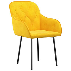 Avis Maison Chic Lot de 2 Chaises à manger | Chaise de salle à manger cuisine Jaune Velours -GKD53723