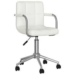 vidaXL Chaise pivotante de salle à manger Blanc Similicuir 