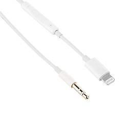 Avis Wewoo Pour iPhone X / blanc 8 et 8 Plus / 7 7 Plus / 6 6s 6 Plus 6s Plus / iPad 1m Lightning à 3.5mm câble audio auxiliaire contrôle de ligne,