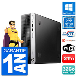 PC HP ProDesk 400 G4 SFF Intel Pentium G4400 RAM 32Go Disque 2To Windows 10 Wifi · Occasion 