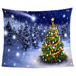 couverture de noël double molleton w / xmas impression douce chaude canapé jeter couverture 14 #