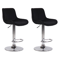 Non Lot de 2 tabourets de bar Lentini velours chrome