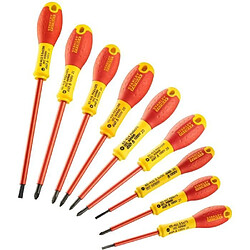 Jeu de 10 Tournevis - STANLEY FATMAX - FMHT62573-0 - Isolés 1000V - Electricien + Phillips + Pozidriv + Testeur