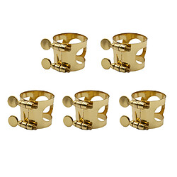 Pince à ligature en métal 5 pièces pour embouchure de saxophone doré alto Clip pour embouchure de saxophone