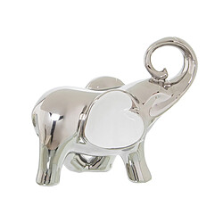 Figurine Décorative Alexandra House Living Blanc Argenté Céramique Eléphant 20 x 9 x 18 cm