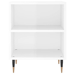 Acheter Maison Chic Table de chevet,Table de Nuit,Meuble de Rangement blanc brillant 40x30x50 cm bois d’ingénierie