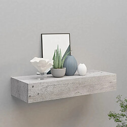 vidaXL Étagère à tiroir murale Gris béton 60x23,5x10 cm MDF 