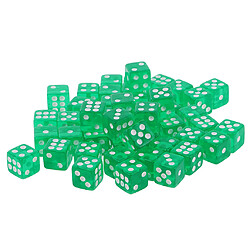 Avis 50pcs Dés Translucides D6 Dés à 6 Faces 12 Mm Pour Les Jeux De Société Party Green