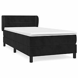 Maison Chic Structures de lit + matelas,Lit à sommier tapissier et matelas pour Chambre Noir 80x200 cm Velours -MN74980