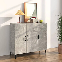 Maison Chic Buffet,Meuble de Rangement,commode pour salon,Cuisine gris béton 90x34x80 cm bois d'ingénierie -MN15254