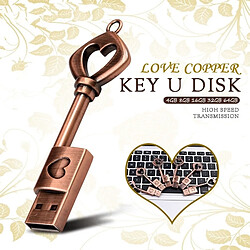 Wewoo Clé USB MicroDrive 128 Go USB 2.0 Copper Love Key U Disk pas cher