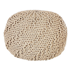 Beliani Pouf en coton beige 50 x 35 cm PRIENE 