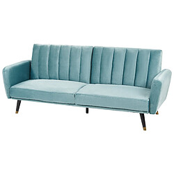 Acheter Beliani Canapé-lit VIMMERBY Bleu clair Velours