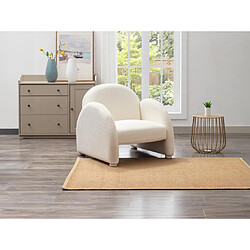 Vente-Unique Fauteuil en tissu bouclette blanc COLEBRI